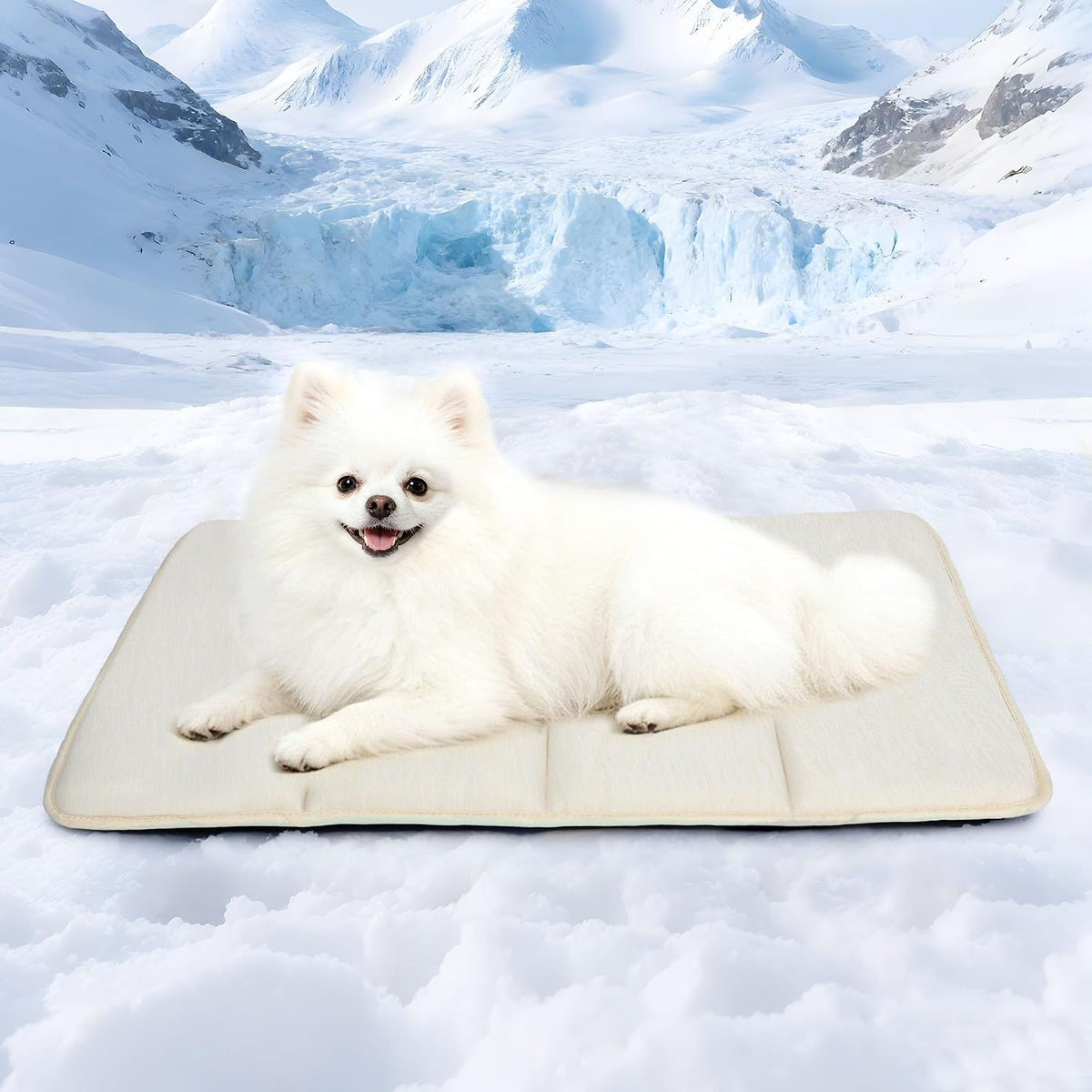 Dog Cooling Mat for Large Dogs, 35"x23" Memory Foam Pet Pad – Essentials for Dogs - Dark Beige / 24"L x18"W x 0.8"H