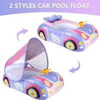 BOffer inflatable baby pool float shaped like a car with steering wheel and horn - view 14
