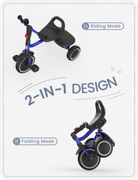 besrey Toddler Tricycle with Bell - Blue - image 2