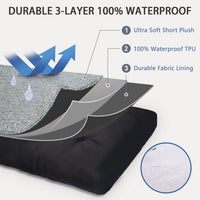 Large Plush Dog Bed for Crate with Washable Cover, 35x22 - 35.0"L x 22.0"W x 3.0"Th (Pack of 2) / Grey - image 4