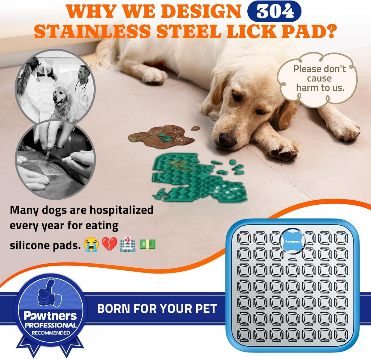 Stainless Steel Large Lick Mat for Dogs - blue / 1pack - image 3