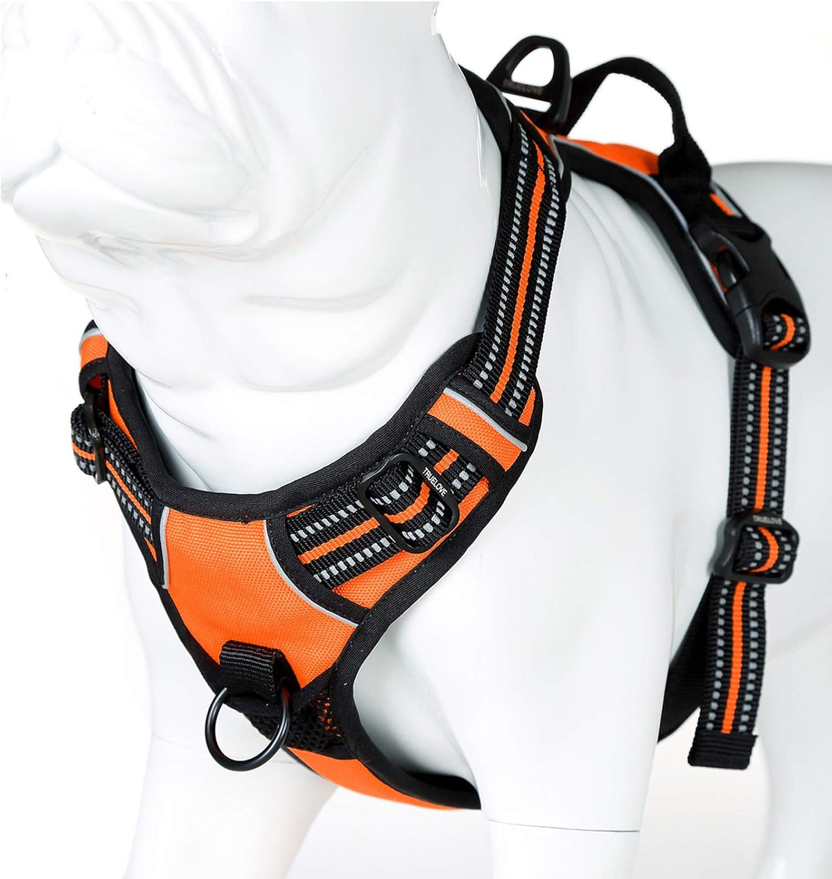 Truelove No Pull Dog Harness with Easy Control Handle and 2 Leash - X-Small / Orange