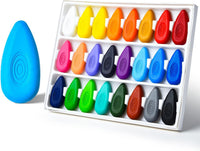 Four Candies Crayons for Toddlers 1-3, Water-Drop Easy-Grip - 24 Colors
