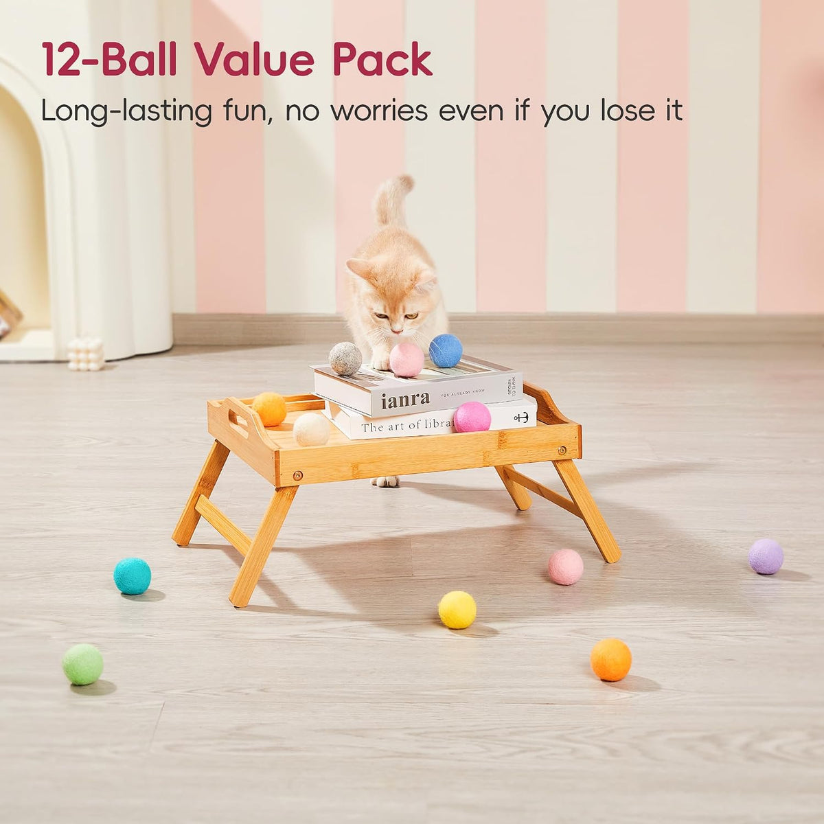 Potaroma 12 Pcs Quiet Play Felt Cat Ball Toys with Catnip Inside – Essentials for Cats - image 4