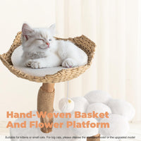 Easyego Modern Cat Tree, 26.3" Aesthetic Wood Cat Tree Tower for Small Cats – Essentials for Cats - White / 26.3'' - image 3