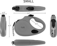 TUG Oval 360° Tangle-Free Retractable Dog Leash with Integrated Waste - Grey / Small - image 3