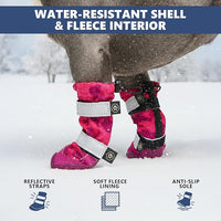 Spark Paws Dog Shoes, Waterproof Dog Boots for Medium to Large Dogs, Non Slip, Breathable Dog Booties and Paw Protectors - 4PCS Doggie Hiking Boots with Reflective Straps, Pink Camo, Size 1
