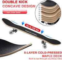 ChromeWheels 31 inch Skateboard Double Kick Skate Board Cruiser - Black - image 4