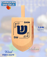 Izzy n Dizzy wooden Hanukkah dreidels 10 pack with coin gelt, gelt trays and instruction cards - view 8