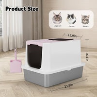 RIZZARI Stainless Enclosed Litter Box: with Scoop & Odor Control – Daily Care for Cats - image 3