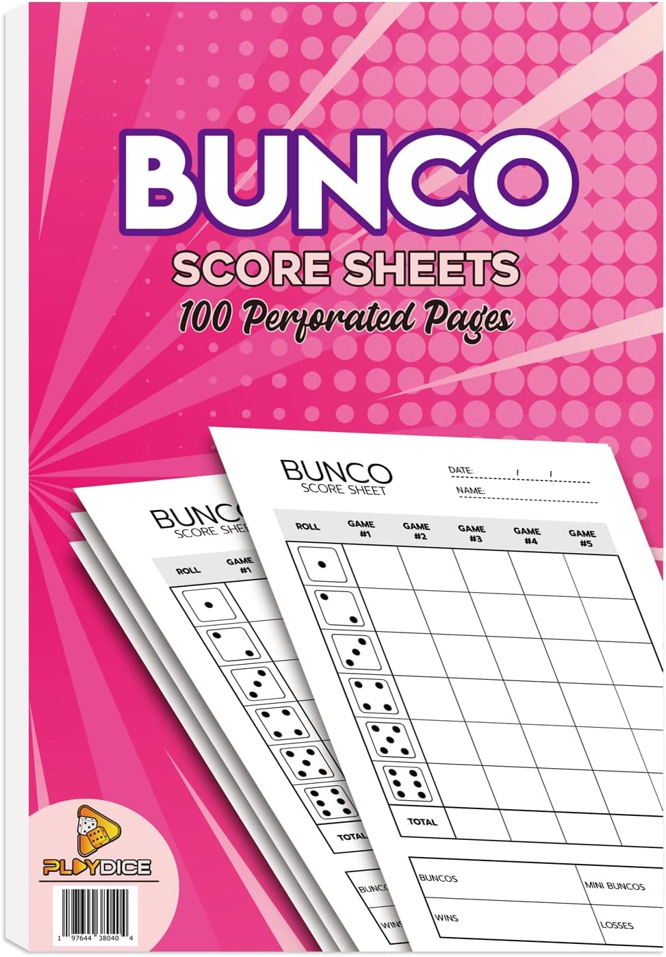 Bunco Score Sheets: 100 Single Side Large Print Score Sheets