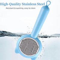 Cat Brush for Shedding，Pet Grooming Tool for Dogs，Cat Hair Brush with Self Cleaning Button for Deshedding, Easy to Removes Loose Fur