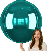 12PCS Iridescent Round Foil Balloons 22" 15" 10" Large Holographic - 50inch Dark Green