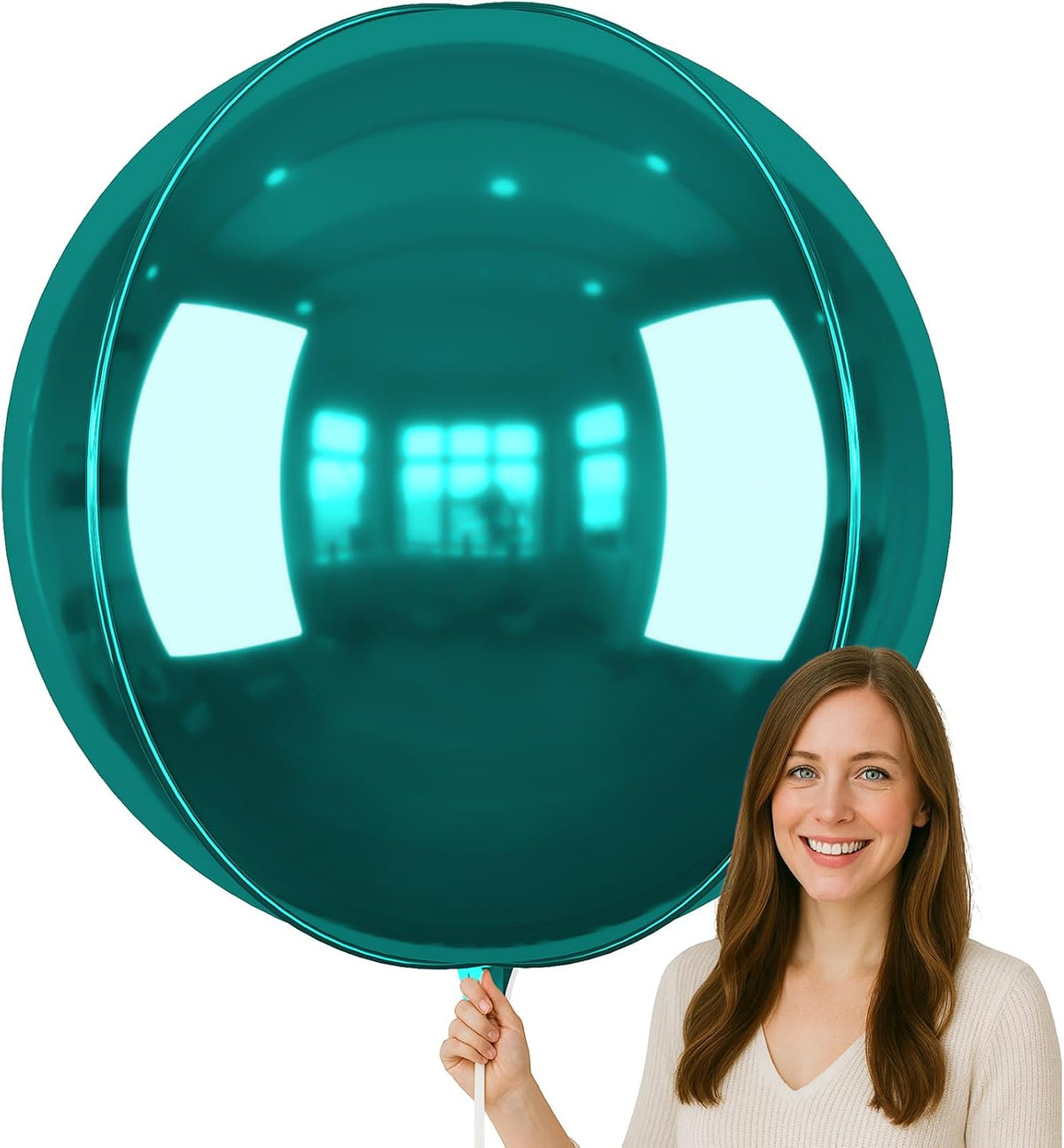 12PCS Iridescent Round Foil Balloons 22" 15" 10" Large Holographic - 50inch Dark Green