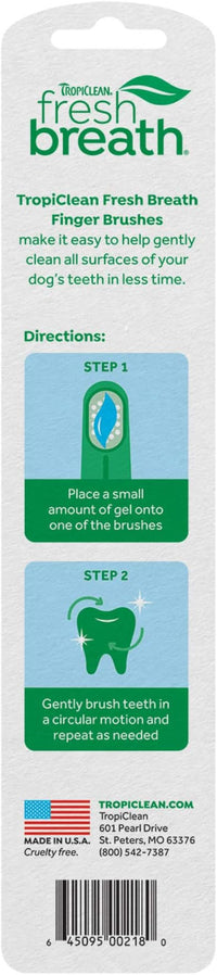 TropiClean Fresh Breath Finger Toothbrushes for Dogs & Puppies | Gentle Soft Toothbrush Alternative for Easy Teeth Cleaning