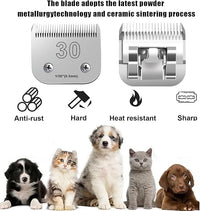 30 Blades for Dog Grooming Blades Compatible with Andis,Oster A5,Wahl km10 Dog Clippers,Size-#30, 1/50-Inch Cut Length (0.5mm)(3pcs #30)