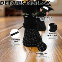 Anti Slip Dog Socks to Prevent Licking Paws - Small (4 Count) / Black Devil - image 4