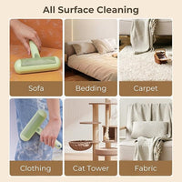 Reusable Pet Hair Remover - Lint Roller for Dog & Cat Fur - for Furniture, Carpet, Clothing - Detachable Handle (Apricot (Light Beige))