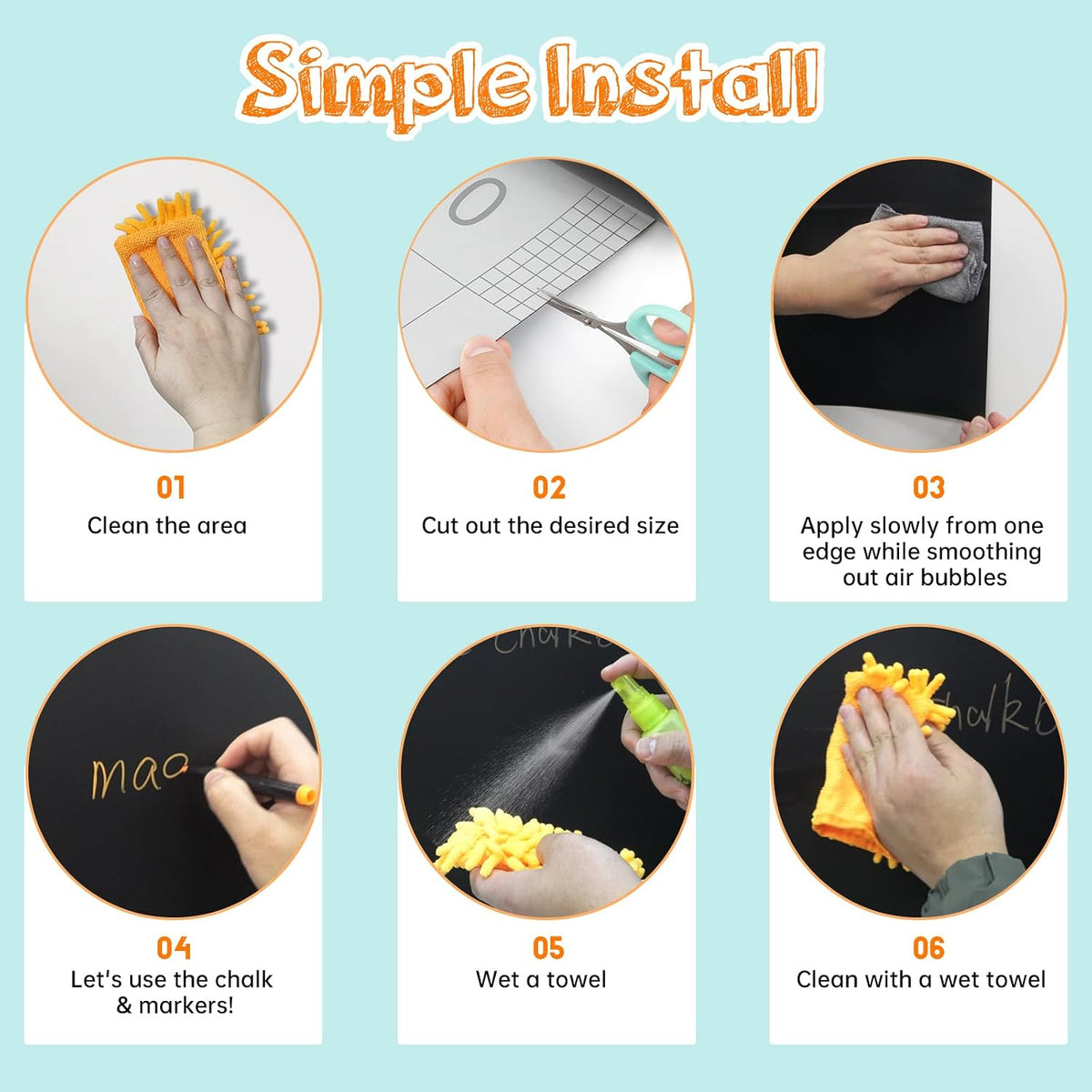 Magnetic Whiteboard Contact Paper - Black X 2pcs / 47.2"W x 18"H - image 4