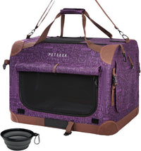 Extra Large Cat Carrier Soft Sided - Purple / with curtain