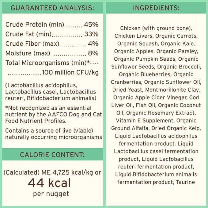 Primal Freeze Dried Dog Food Nuggets, Chicken; Complete Balanced Meal, Topper or Treat; Premium, Healthy, Grain Free, High Protein Raw Dog Food, 14 oz