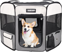 JESPET 61" Pet Dog Playpens - Light Grey / 45x45x24 Inch (Pack of 1)