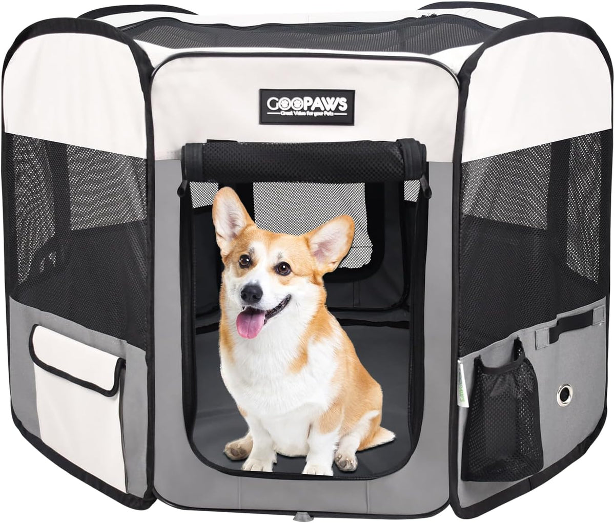 JESPET 61" Pet Dog Playpens - Light Grey / 45x45x24 Inch (Pack of 1)