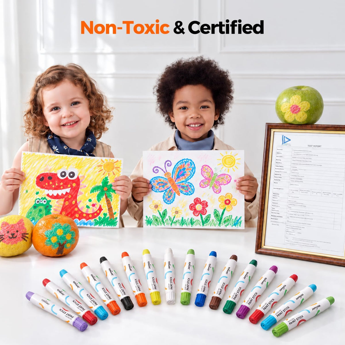 Jar Melo tempera paint sticks for kids in 16 washable solid colors with twist-up barrels - view 8