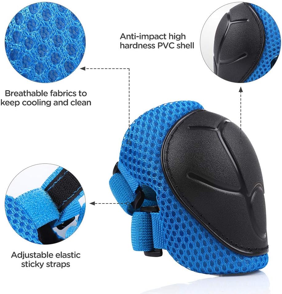 DaCool Kids Bike Helmet Set Skateboard Knee Pads - 2-Blue - image 4