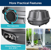 AquaMiracle Aquarium Air Pump 3W/6W/10W - For Tanks up to 100 Gal - image 4