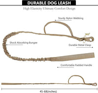 Tactical AirTag Dog Collar Leash Set - Heavy Duty, Adjustable GPS Collar Compatible with Apple AirTag, with Holder & Control Handle for Medium/Large Dogs [ Brown, M ]