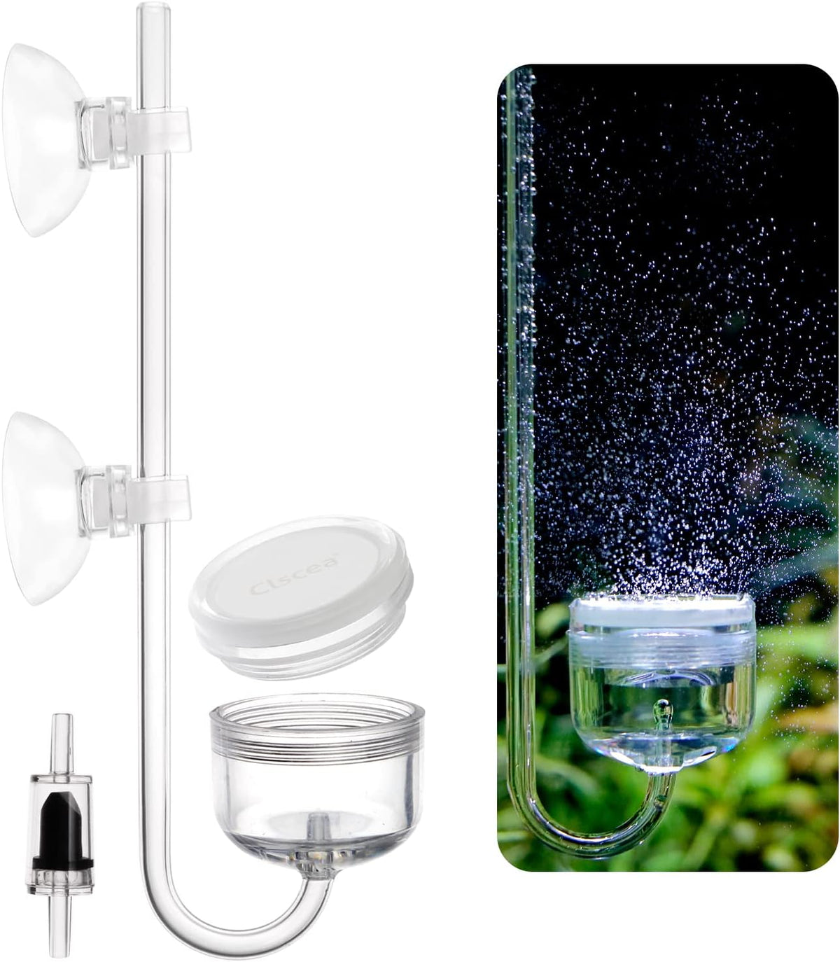 Acrylic CO2 Diffuser with Integrated Bubble Counter for Aquarium - Acrylic diffuser(L)