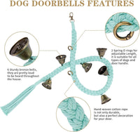 Dog Bells to Go Outside, Cotton Handwoven Potty Training Bell – Essentials for Dogs - LightGreen - image 2