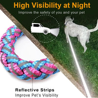 Reflective Dog Leash 2/3/4/6/10ft Braided 1/2" Strong Nylon Rope – Essentials for Dogs - 4ft * 1/2" / Pink - image 2