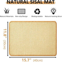 Oncpcare 6PCS Natural Bunny Scratch Mat - Rabbit Scratching Pad for Claws and Teeth Care - Chew Toys for Cages, Pet Bedding for Biting, Sleeping, Nesting, 16x12