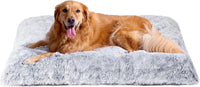 EHEYCIGA Fluffy Dog Crate Bed, Plush Extra Large Dog Pillow - Grey / 41 x 27.5