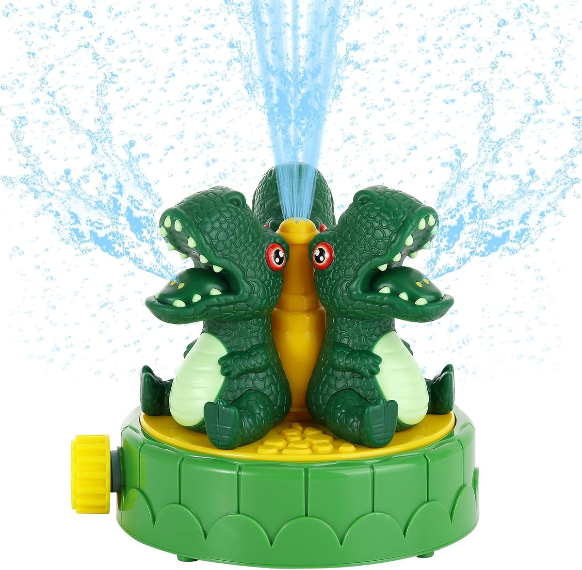 HeySplash kids whale sprinkler toy with 6 colorful wiggle tubes for a garden hose