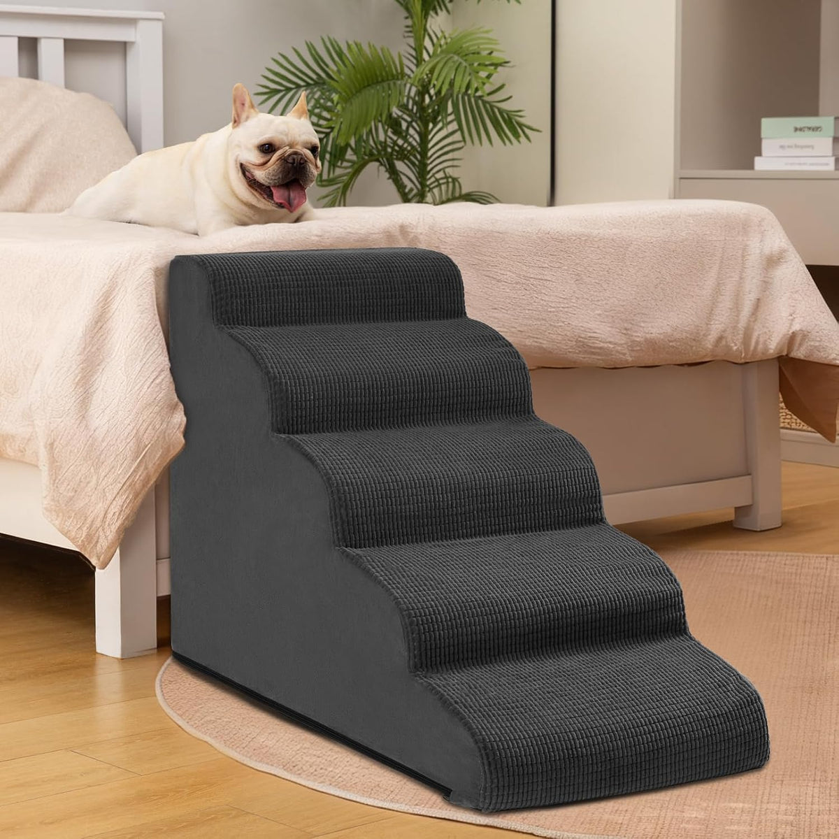 Dog Stairs for Small Dogs and Cats - Black / 5 / Standard 5-Step 22.2"H - image 3
