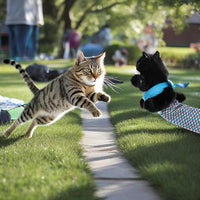 Mouse and Cat Wrestling Toy Puppet, Wrestler Play Doll Glove, Animal Arm Hand Funny Interactive Mice Cat Toy for Pet Lovers