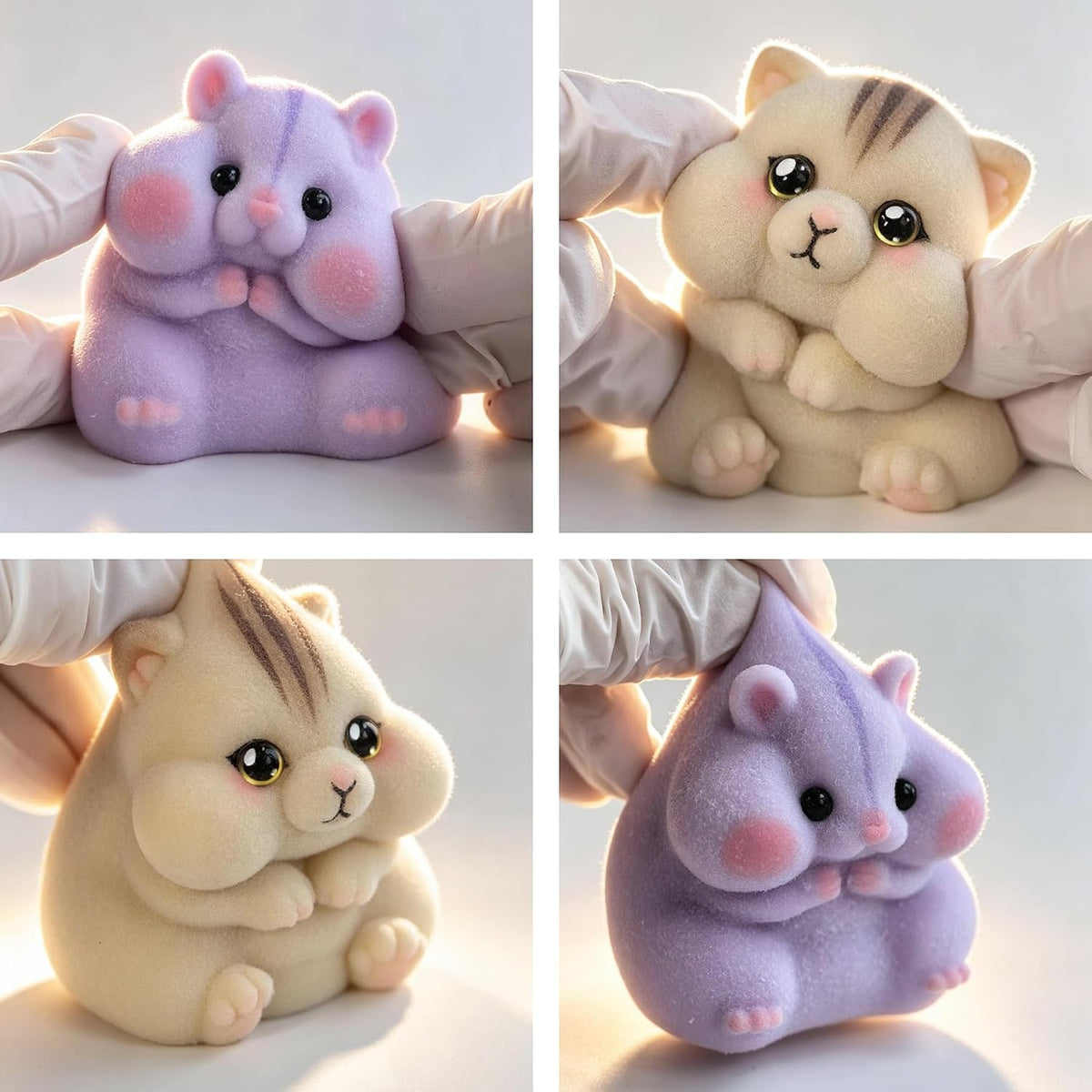 Handmade Hamster Squishy Toy - Christmas Hamser & Cat Set - image 2