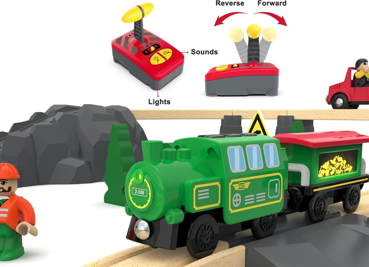 Wooden Train Accessories Battery Operated Locomotive Train - image 3