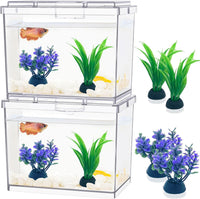MoonOrange Mini Betta Fish Tank Kit with LED Light Base - Mini Tank 02 X2