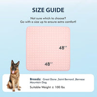 MICROCOSMOS Summer Cooling Mat & Sleeping Pad- Water Absorption Top, Materials Safe, Easy Carry, EZ Clean. Keep Cooling for Pets, Kids and Adults.(Pink, 48" x48")