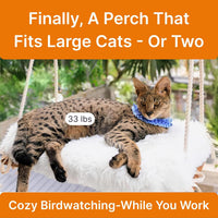 Cat Window Perch with Industrial-Grade Suction Cups - Brown/White / X-Large - image 2