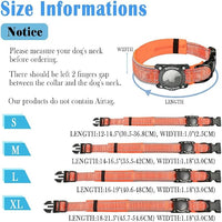 Upgraded AirTag Dog Collar, IP68 Waterproof Dog Collar with Apple Air Tag Holder, Reflective Adjustable Heavy Duty Dog Collars with Soft Padded for Small, Medium and Large Dogs,Orange, M