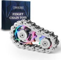 Fidget Spinner Toy for Adults Metal Figette Bike Chain for Adult Men - Semi-color