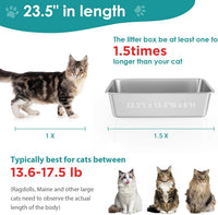 Stainless Steel Cat Litter Box - 23.5"L x 15.5"W / 6" H - image 2