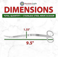 Mandala Crafts Extra Long Stainless Steel Curved Aquarium Scissors for Trimming Aquatic Plants – Wave Aquascape Scissors for Fish Tanks, Hospital Tanks, Goldfish Bowls, Aquariums, and Terrariums