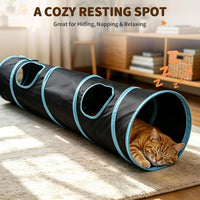 iCAGY Cat Tunnel for Indoor Cats Kittens Rabbits - Black / Single Tunnel - image 4