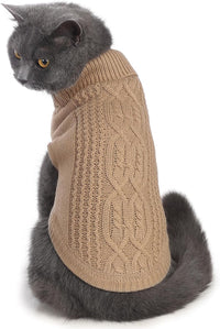 Cat Sweater Stretchy, 19 Colors, 6 Sizes - Khaki / X-Small / Vest